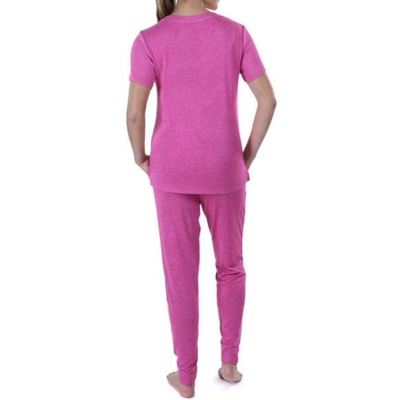 N Natori Women's Jogger and Short Sleeve Top Lounge PJ Set Pink NWT - Picture 5 of 6